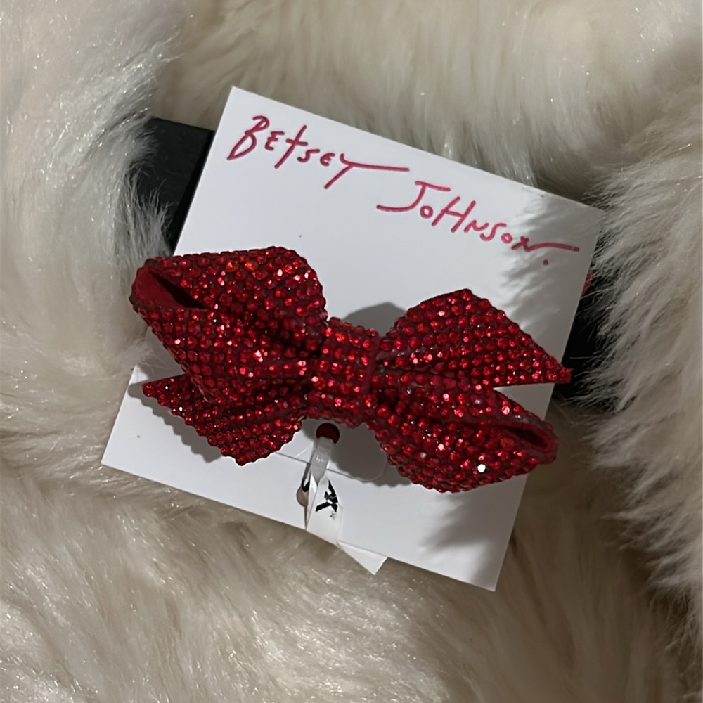 ‼️❌FINAL PRICE DROP❌‼️Betsey Johnson Adjustable RED Sparkle Bow Ring LAST ONE! - Picture 6 of 9